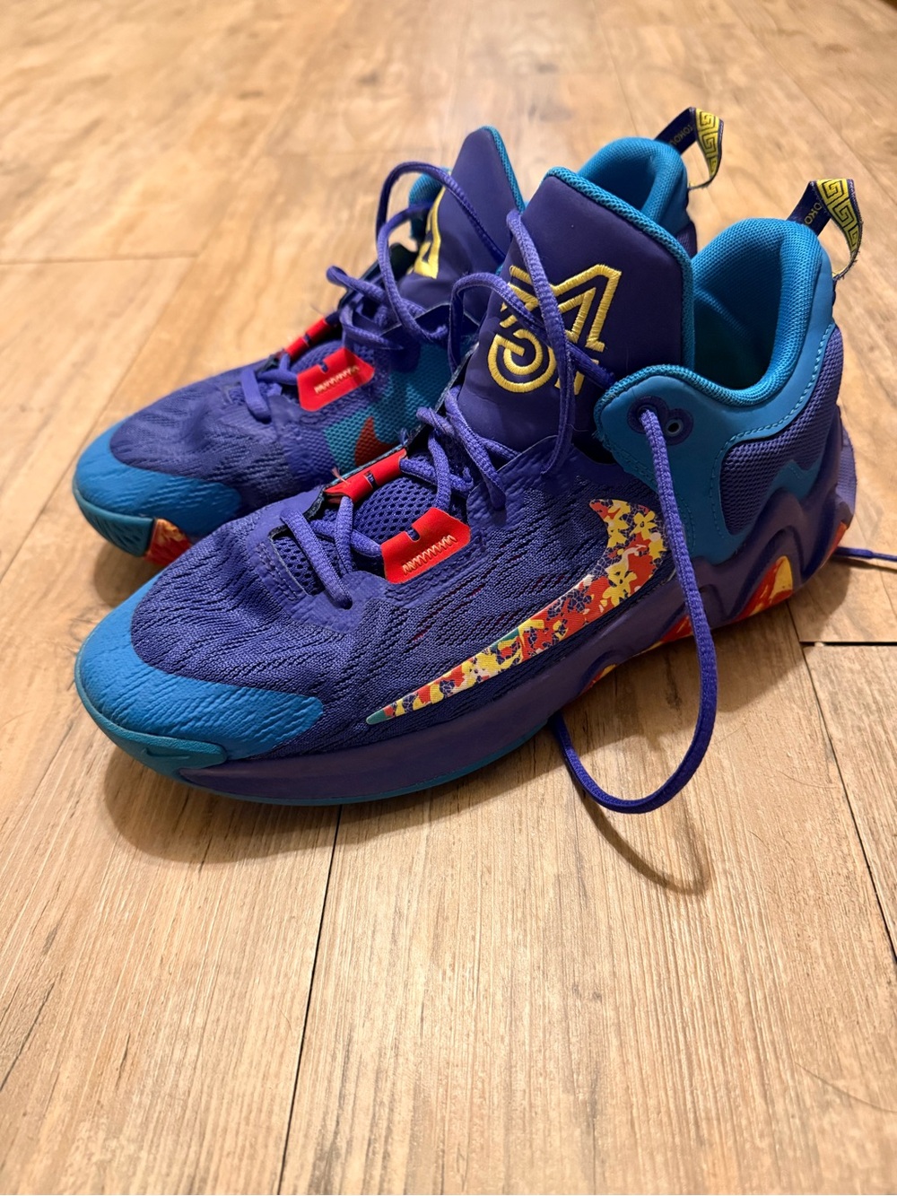 Nike Kids Athletic Sneakers - Purple/Blue with Colorful Accent